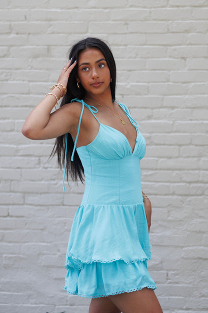 Teal Tide Mini Dress