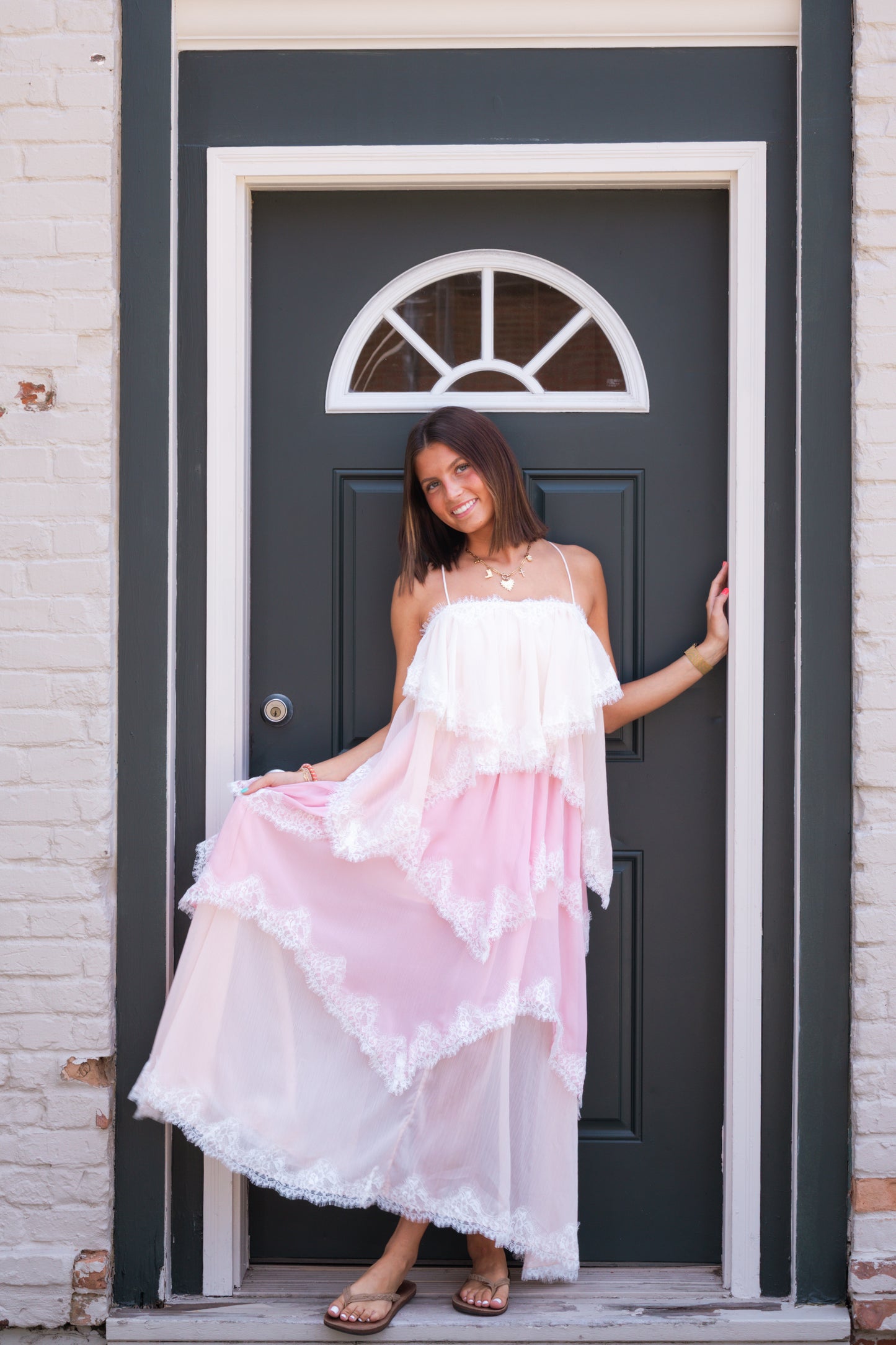 Lace Ruffle Maxi Dress
