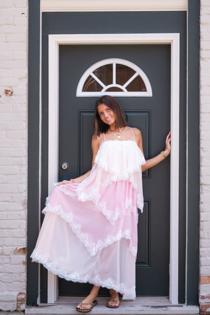 Lace Ruffle Maxi Dress